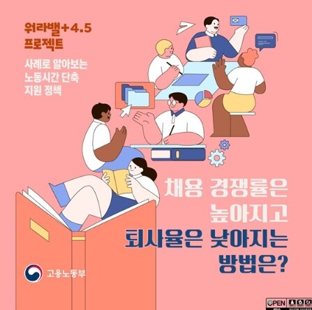 고용노동부, 워라밸+4.5 프로젝트, 근무시간 단축 지원 정책!