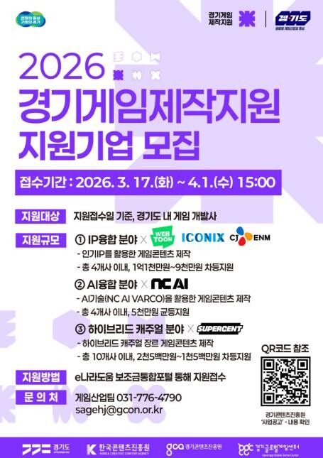 경기도, 게임 제작부터 해외 진출까지...